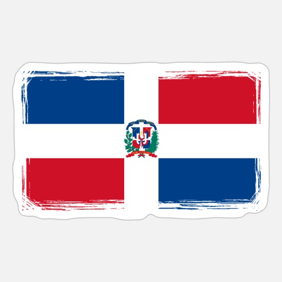 Aufkleber Dominikanische Republik Kfz-Aufkleber Wappen Emblem Flagge 3D Fahne