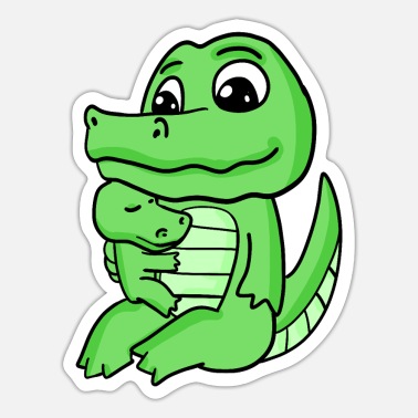 Crocodile Crocodile Family - Crocodile with Baby - Crocodile - Sticker