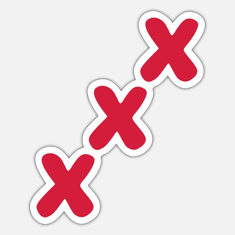 xxx crosses sign symbol triple row' Sticker | Spreadshirt