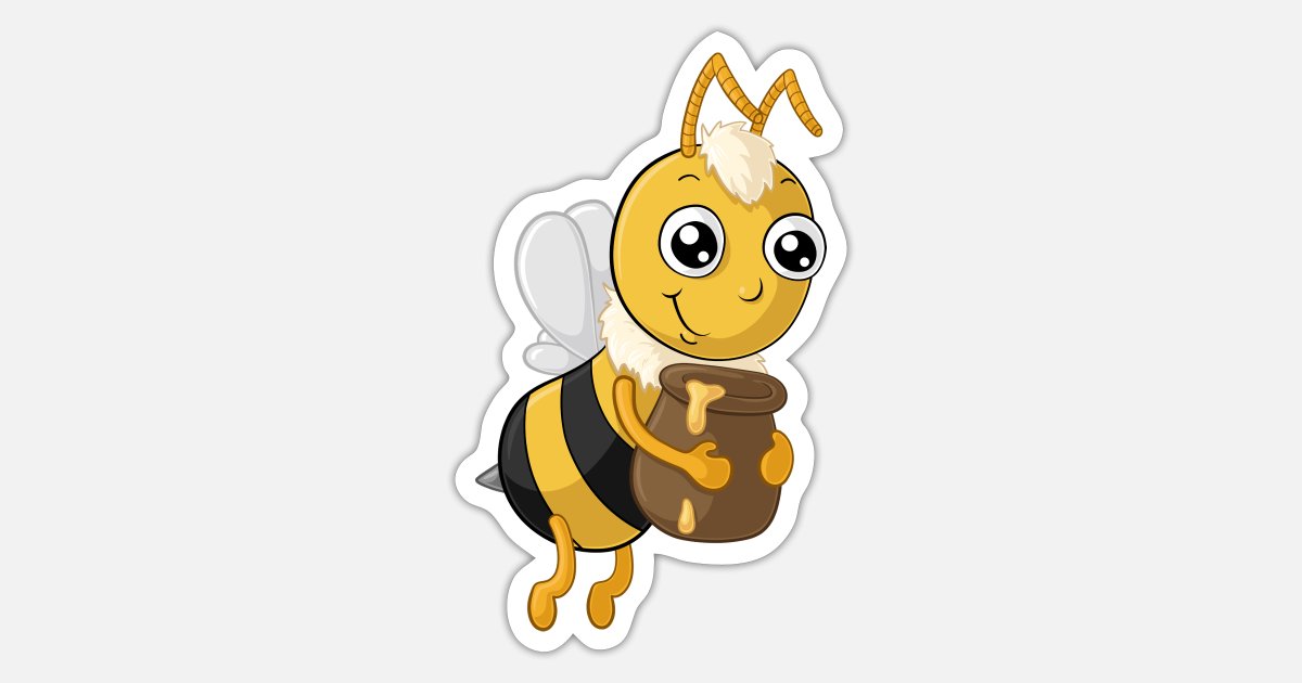 Caricatura abeja de miel de dibujos animados' Pegatina | Spreadshirt