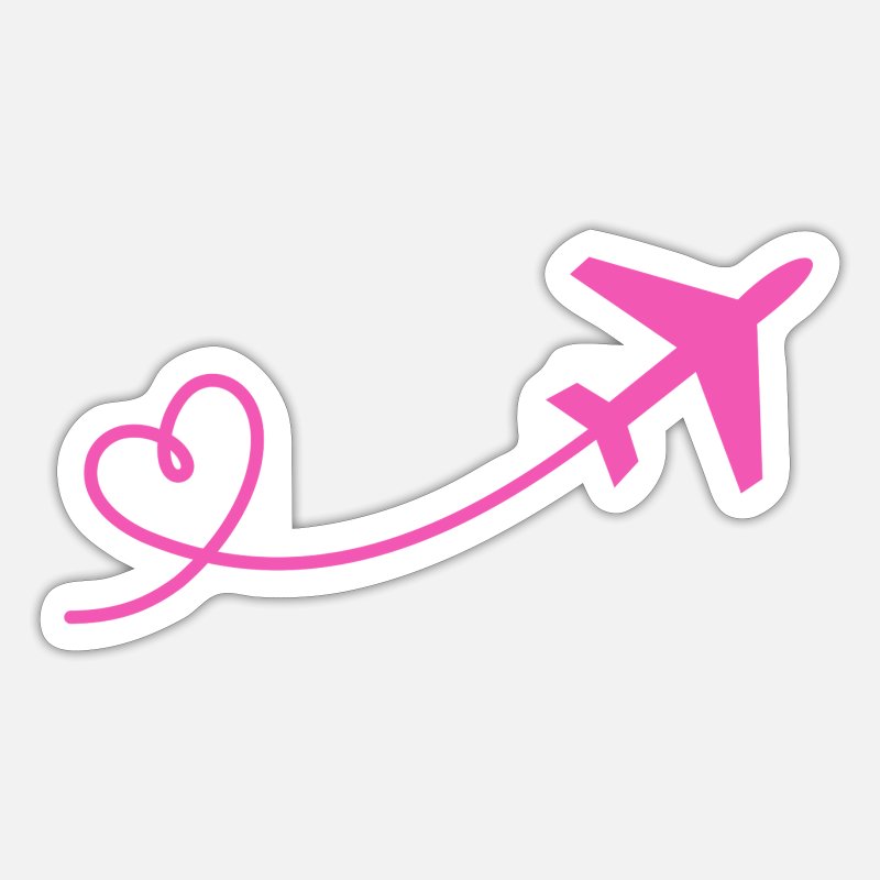 Blootstellen Of anders Voorzieningen Vliegtuigvlieger met hart in roze Vliegtuig' Sticker | Spreadshirt