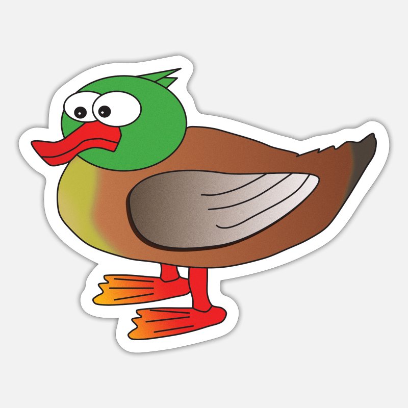 'Patito de pato de dibujos animados pato de pájaro' Pegatina | Spreadshirt