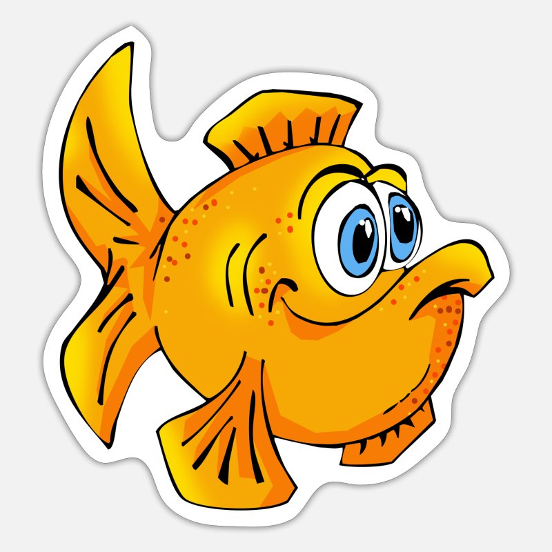 Dibujos animados cómicos de peces dorados' Pegatina | Spreadshirt