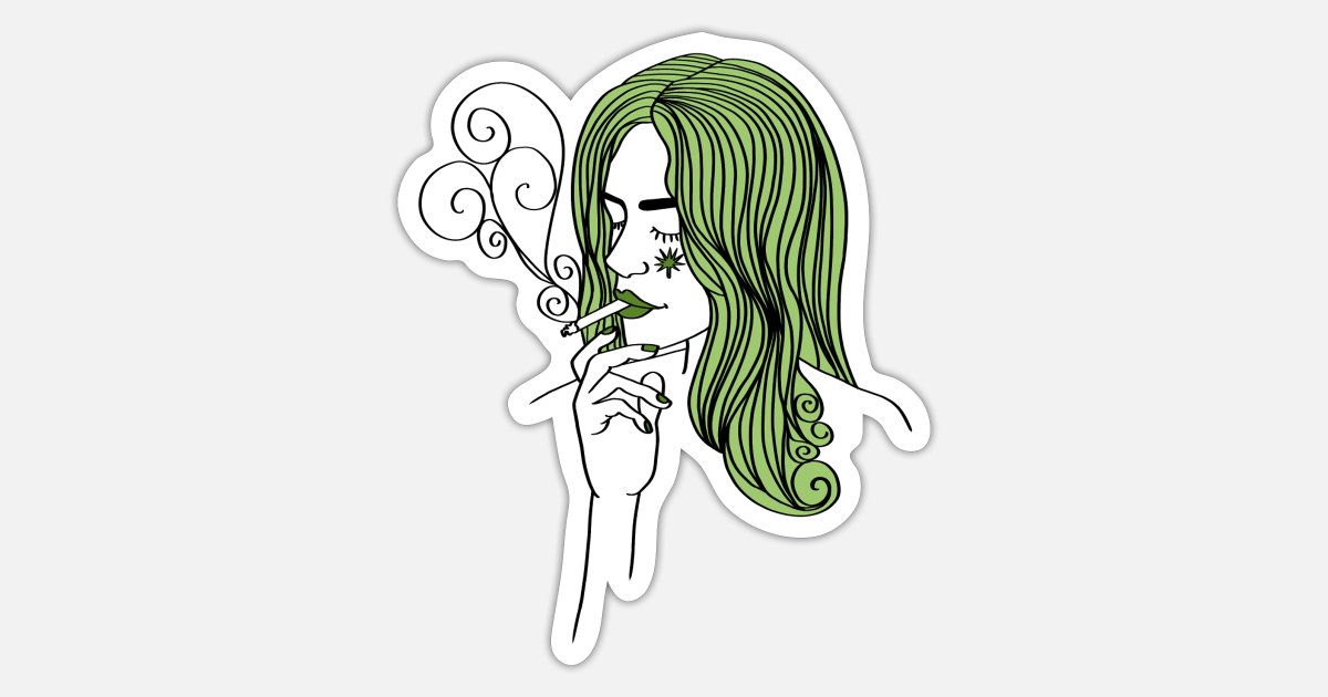 ganja girl weed grass kiffen 420 stoner gift' Sticker | Spreadshirt