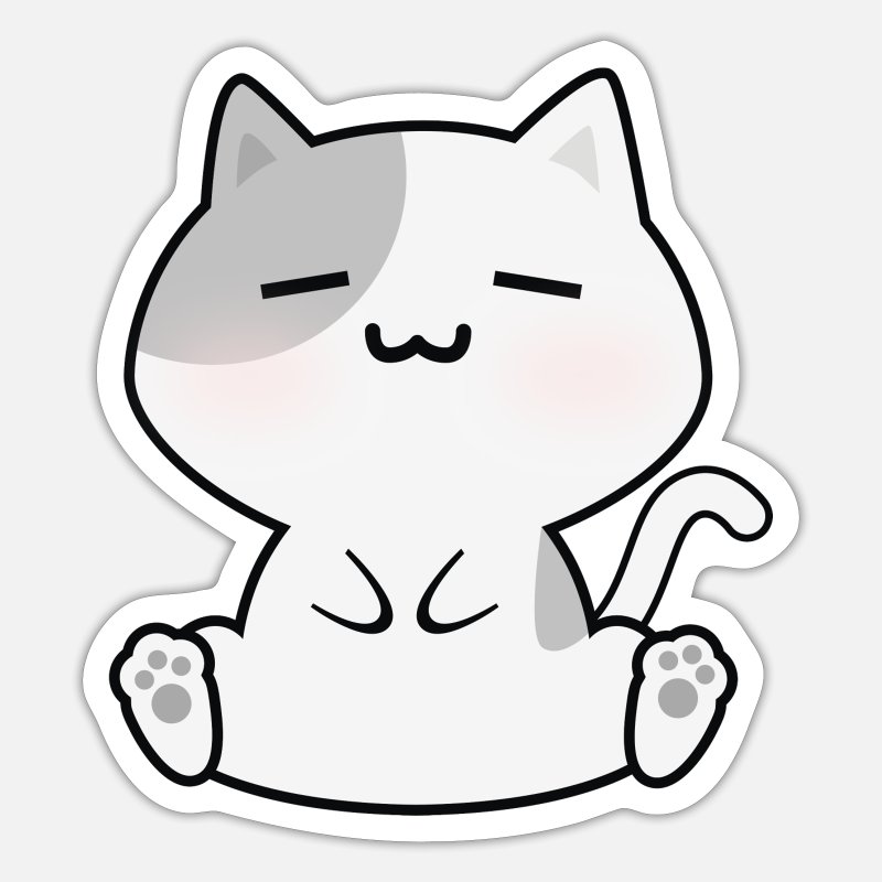 Cute gray cat cartoon' Sticker | Spreadshirt