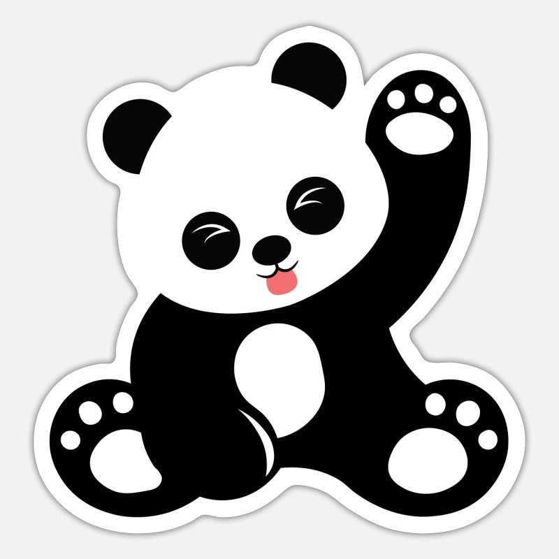 Cute sitting panda cartoon' Sticker | Spreadshirt