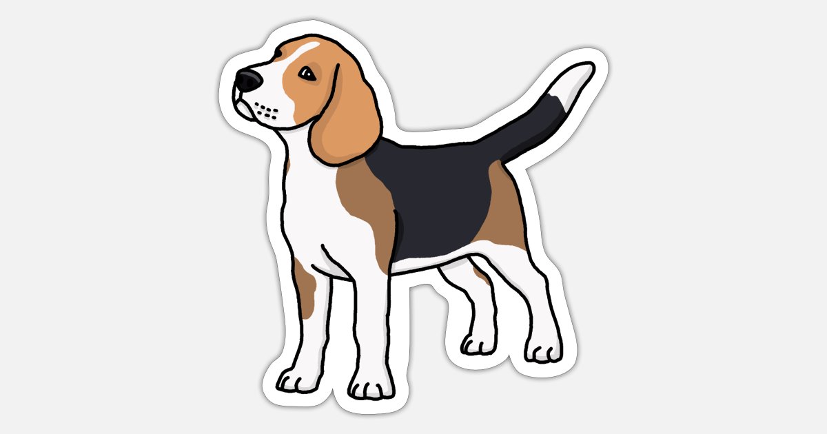 Beagle, dog, , drawing, cartoon, dog' Sticker | Spreadshirt