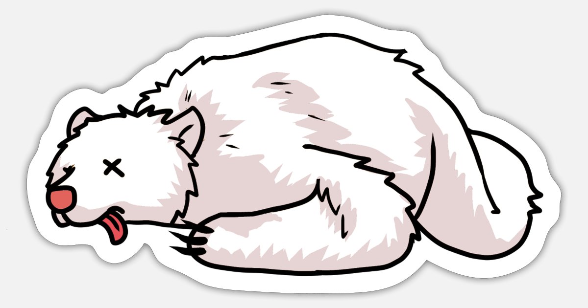 Dead Polar Bear Rip Climate Change Ecology' Sticker | Spreadshirt