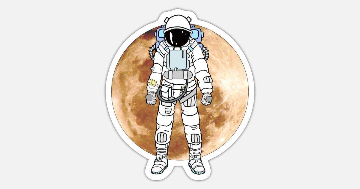 Astronauta Luna Alunizaje Luna NASA' Pegatina | Spreadshirt