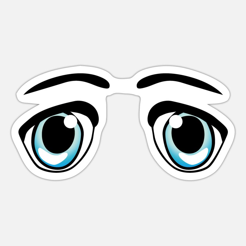 ojos azules, ojos azules, niebieskie oczy, dibujos animados' Pegatina |  Spreadshirt