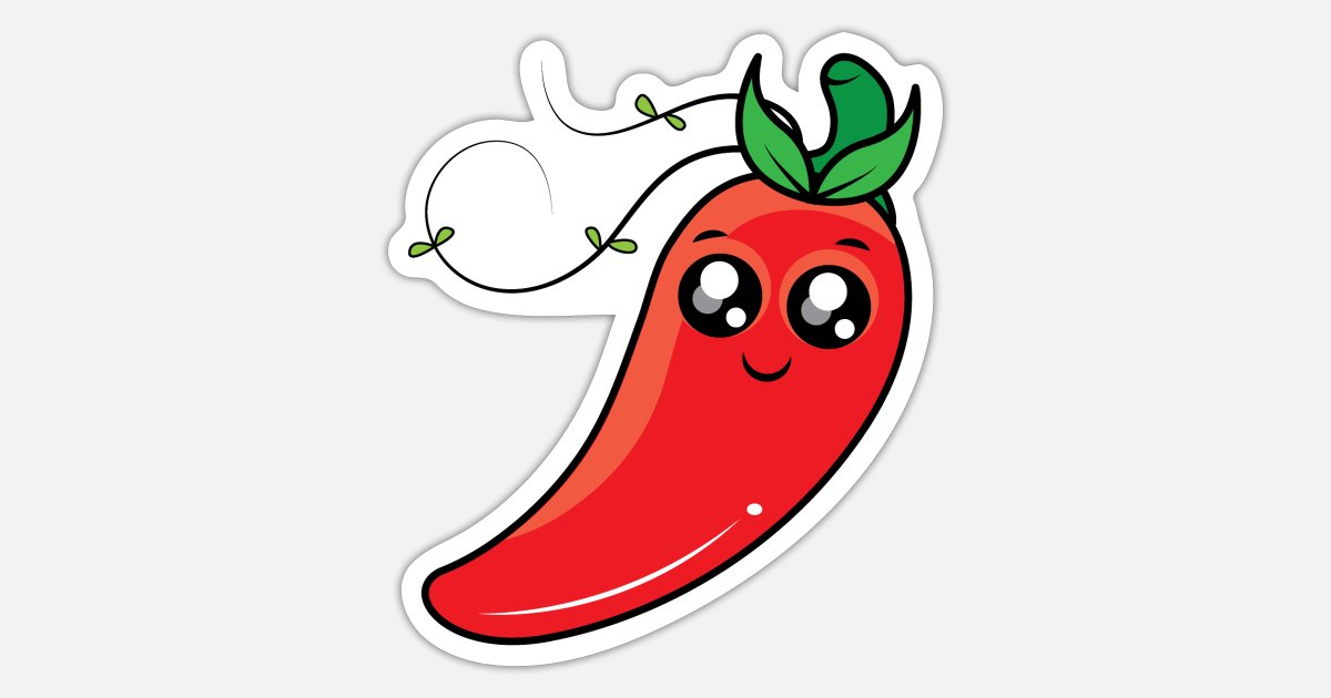 Cute hot chili cartoon' Sticker | Spreadshirt
