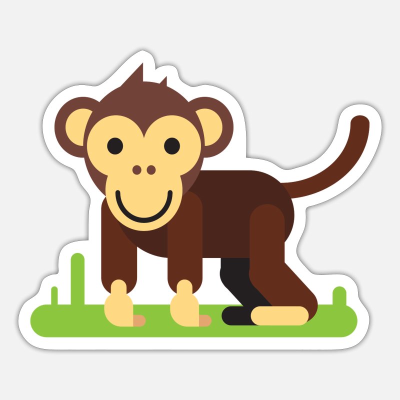 Monkey cartoon still' Sticker | Spreadshirt
