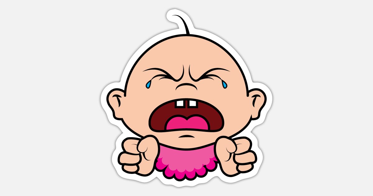 Crying baby' Sticker | Spreadshirt