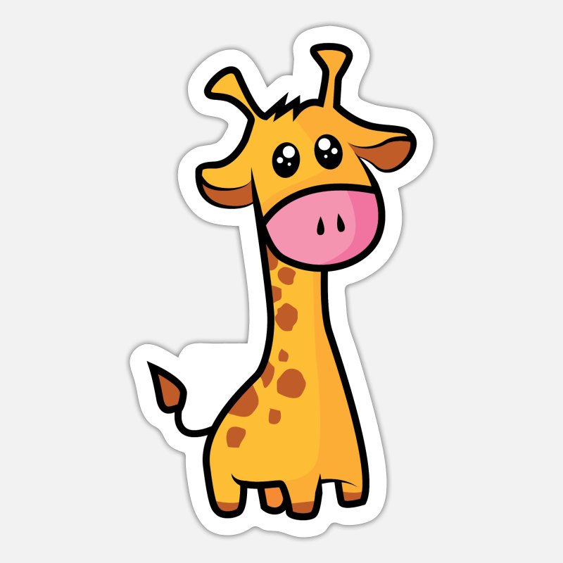 Giraffe sweetly drawn in cartoon style. gift' Sticker | Spreadshirt