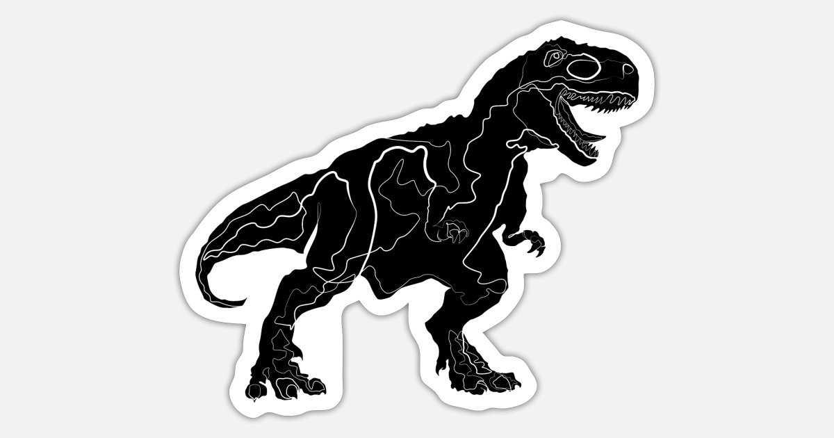 Dibujo de dinosaurios T-Rex' Pegatina | Spreadshirt