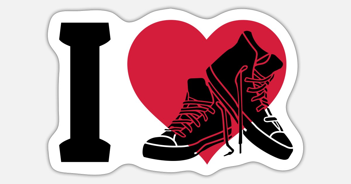 Taiko buik Huiswerk maken Zelden I love sneakers' Sticker | Spreadshirt