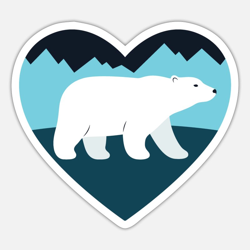 Amor del oso polar' Pegatina | Spreadshirt