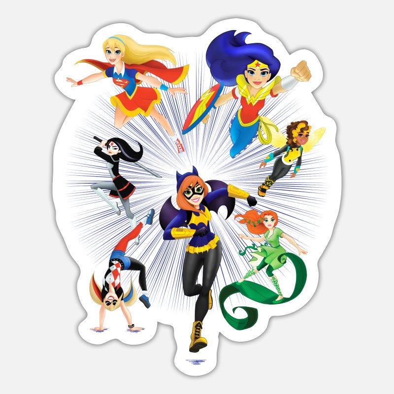 DC Super Hero Girls Heroines Ready To Fight' Sticker | Spreadshirt