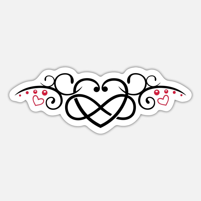 Heart with infinity symbol, Tribal & tattoo style' Sticker | Spreadshirt