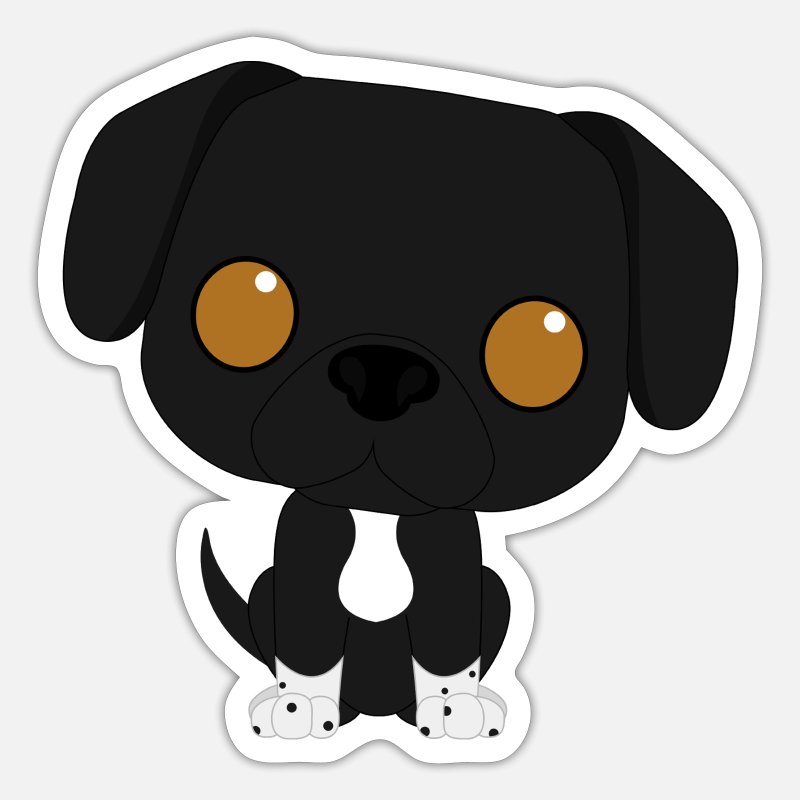 black dog in chibby style' Sticker | Spreadshirt