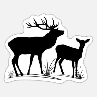 Hirsch Hirsch Aufkleber 6 Größen 21 Farben Wald Geweih Cervus Rotwild Jagd Buck Deer 