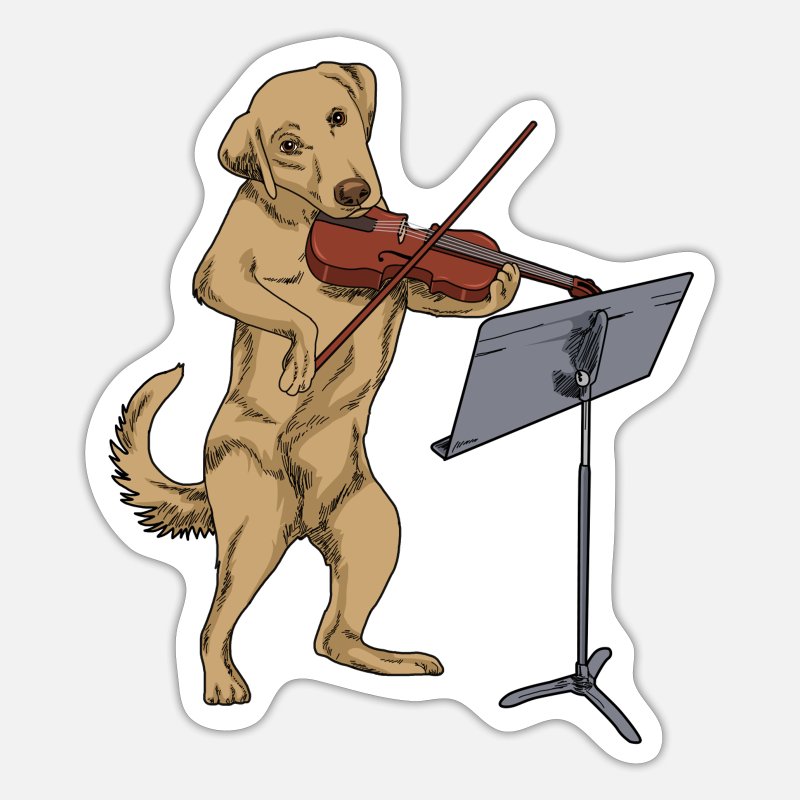 Violin gift pet shirt violin music dog violin' Sticker | Spreadshirt