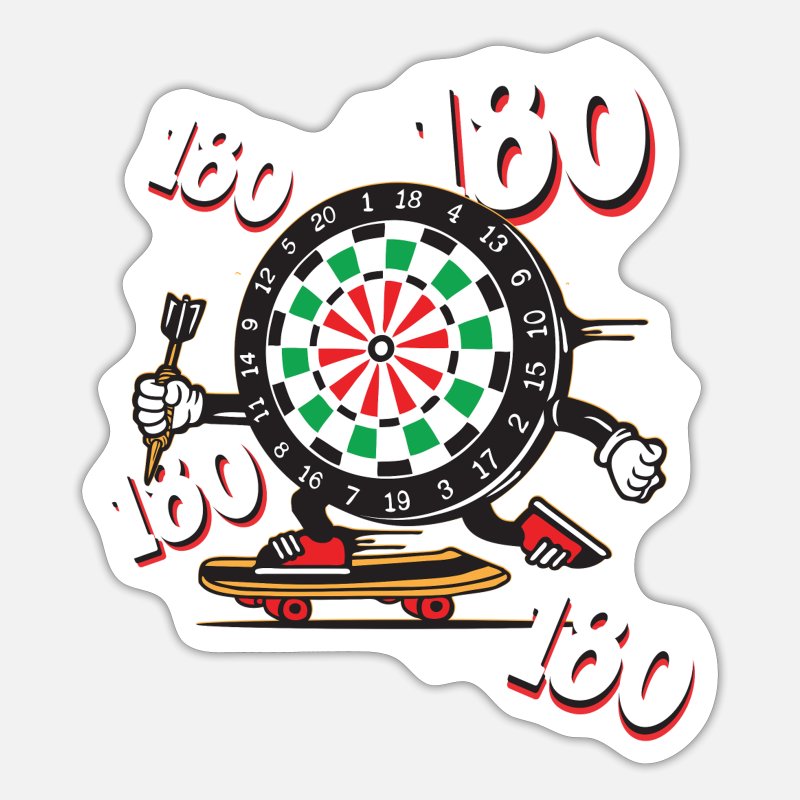 Darts dartboard 180 cartoon' Sticker | Spreadshirt