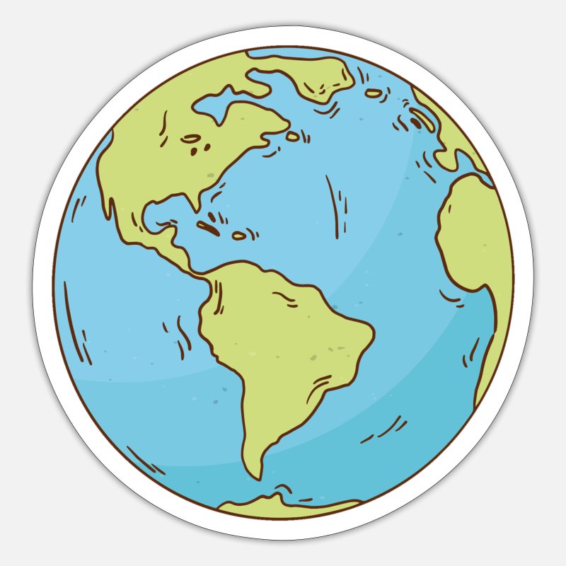 Under ~ Onkel eller Mister regiment Weltkarte Erde Globus Erdkugel Symbol Kontinente' Sticker | Spreadshirt