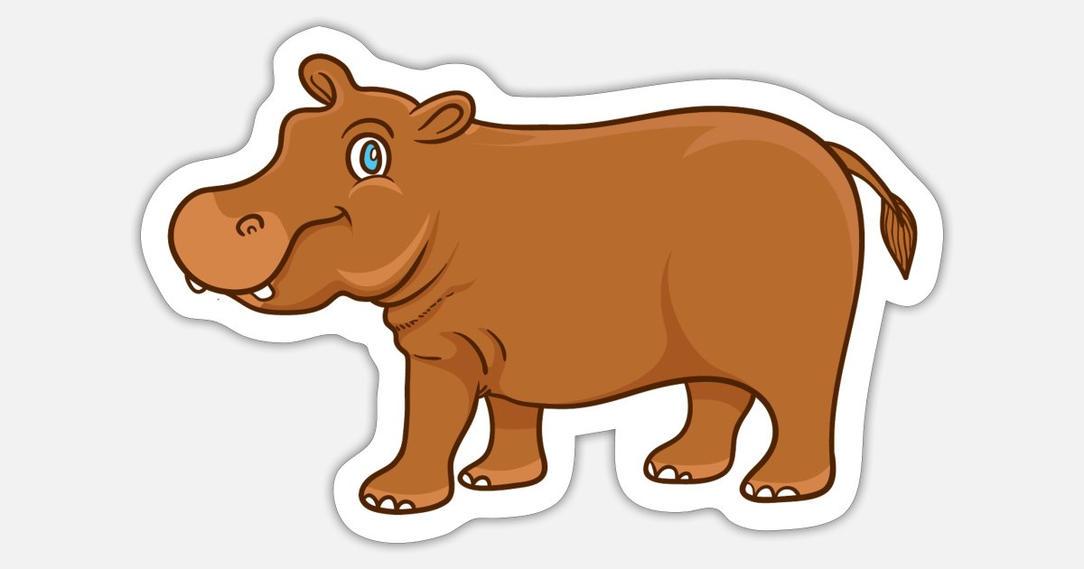 Hipopótamo de dibujos animados' Pegatina | Spreadshirt