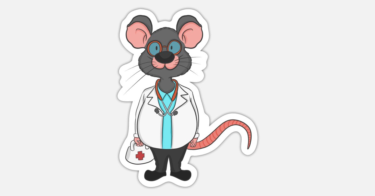 Doctor mouse rat doctor cartoon' Sticker | Spreadshirt