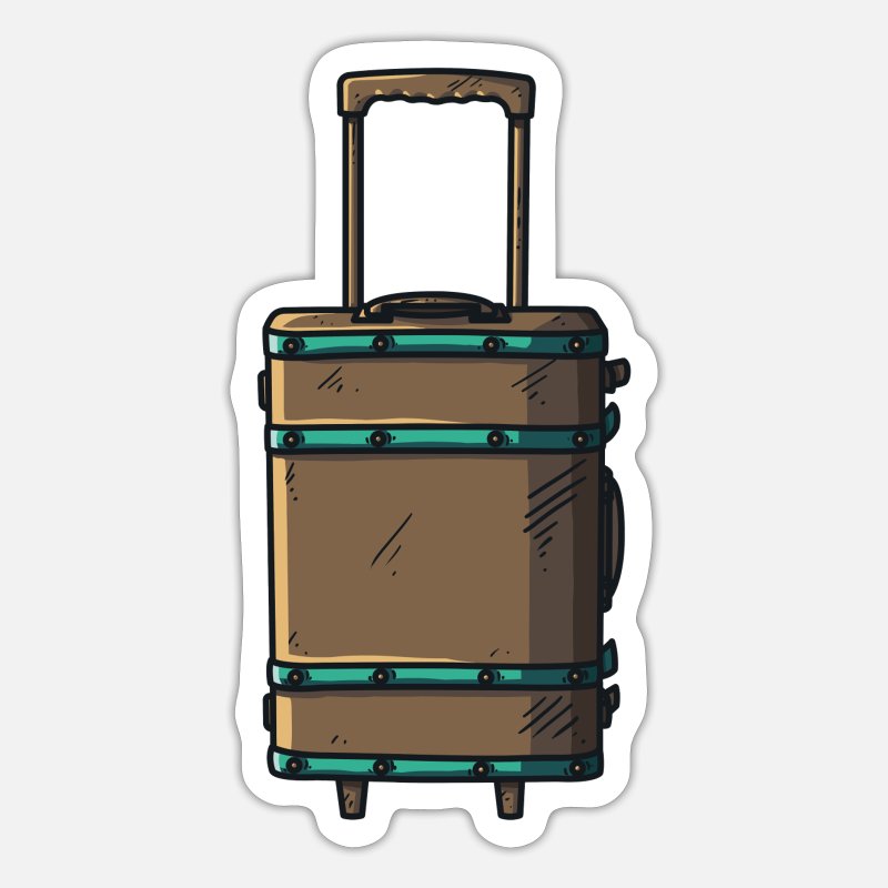 Trolley case travel traveler suitcase hand luggage' Sticker | Spreadshirt