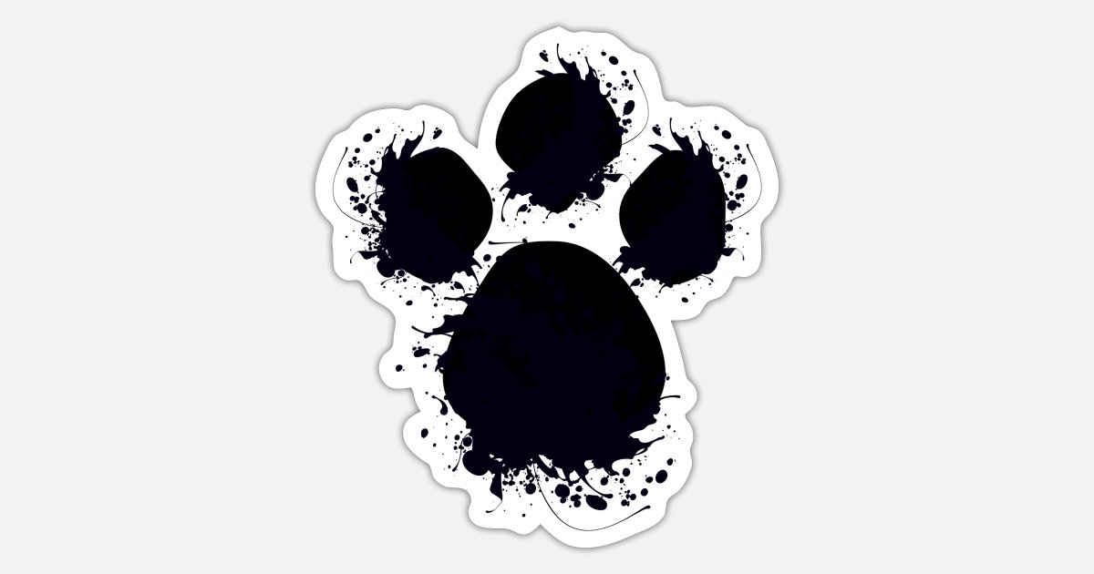 Emuler klog Specialitet Sort hunde pote hund maling plet plask' Sticker | Spreadshirt