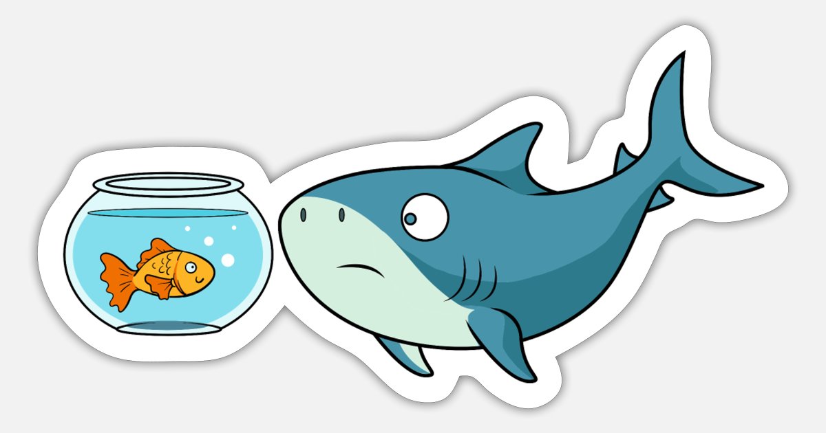 Goldfish bowl shark fish goldfish shark' Sticker | Spreadshirt