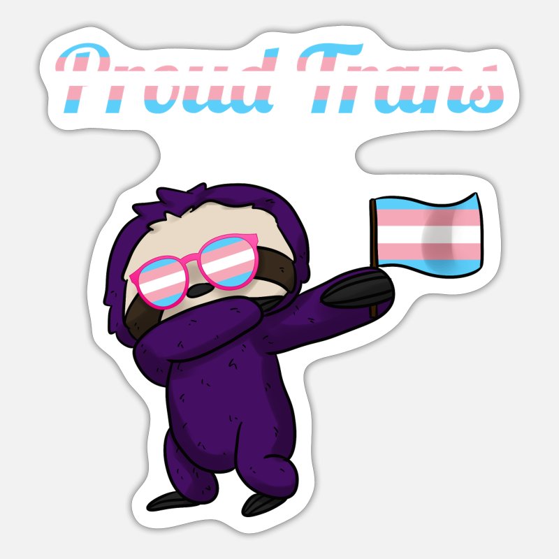 Proud Trans Sloth Transgender Pride Tranny' Sticker | Spreadshirt
