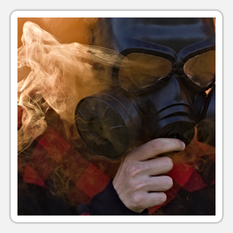 Metro Destilar Groseramente covid 19 coronavirus máscara de gas hombre naranja humo' Pegatina |  Spreadshirt