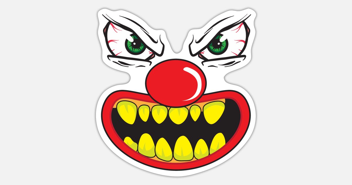 Horror clown face horror clown Halloween' Sticker | Spreadshirt