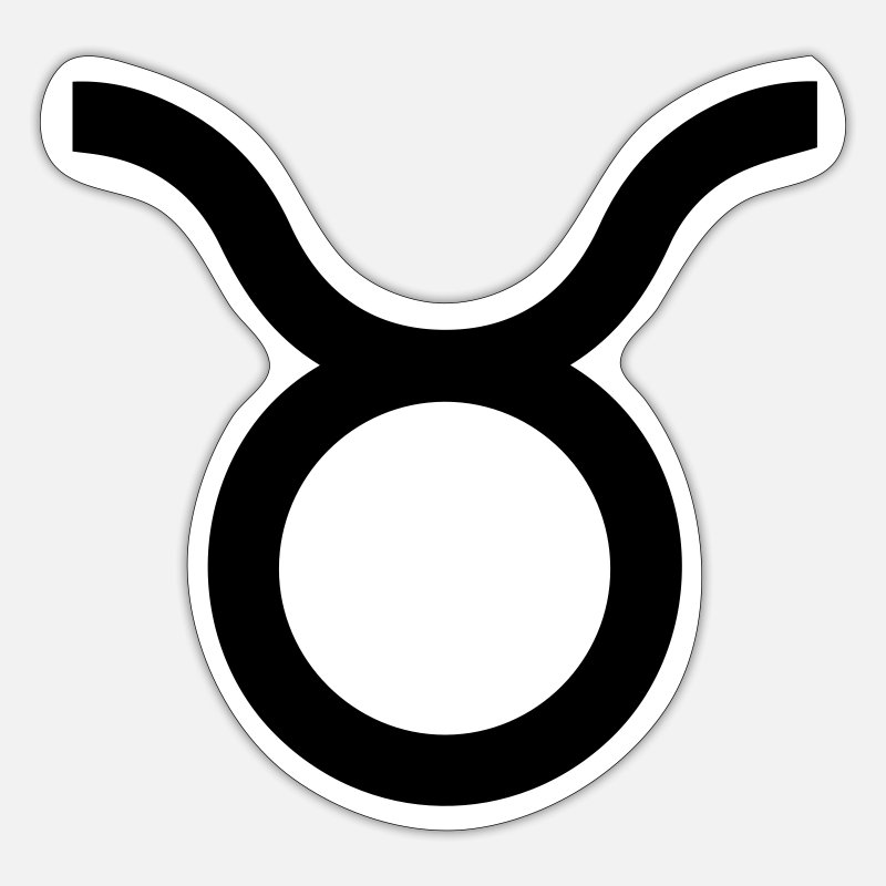 Autocollant sticker signe zodiaque astrologie taurus taureau blanc transparent 