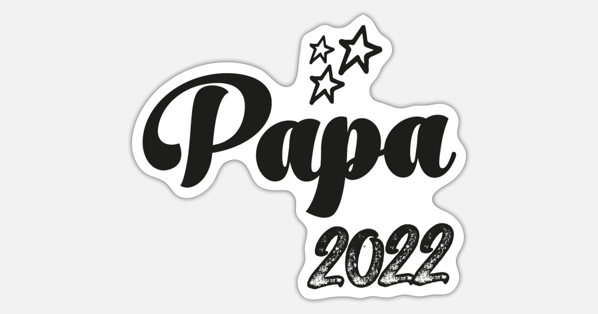 Papa Daddy 2022 Schwangerschaft Herz Aufkleber Sticker 