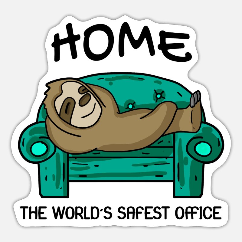 Home office funny saying sloth sofa gift' Sticker | Spreadshirt