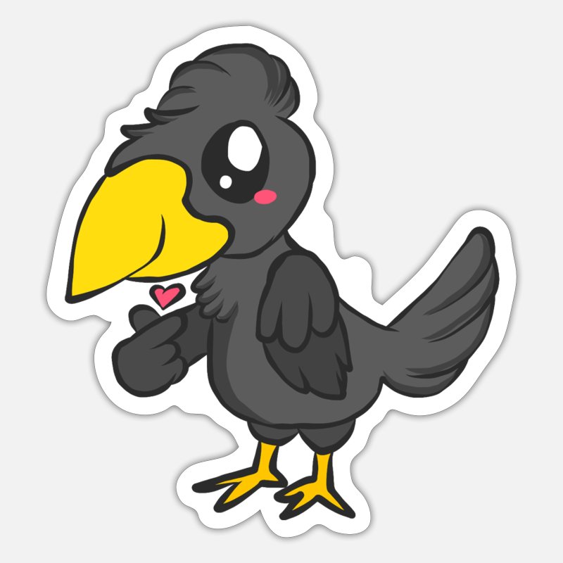 Raven bird crow jackdaw jay hooded crow cute' Sticker | Spreadshirt
