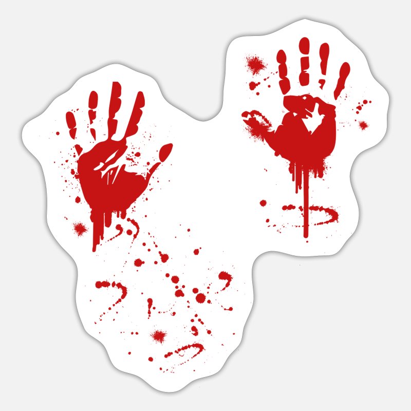 tema Raramente Genuino Disfraz de Halloween manos ensangrentadas salpicaduras de sangre' Pegatina  | Spreadshirt