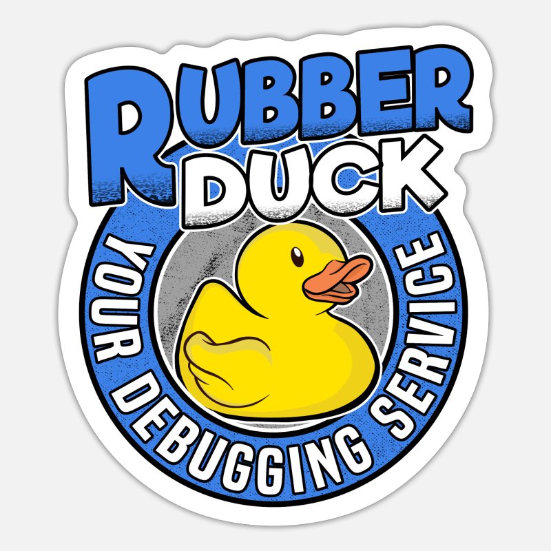 Funny Rubber Duck Debugging Service Coder Gift' Sticker | Spreadshirt