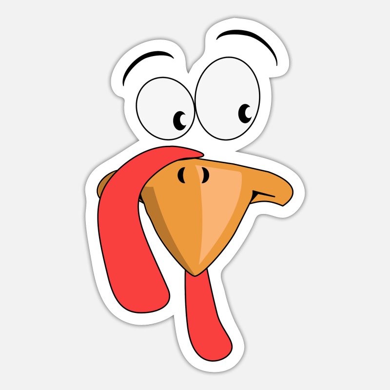 Cartoon turkey face, funny gift idea' Sticker | Spreadshirt