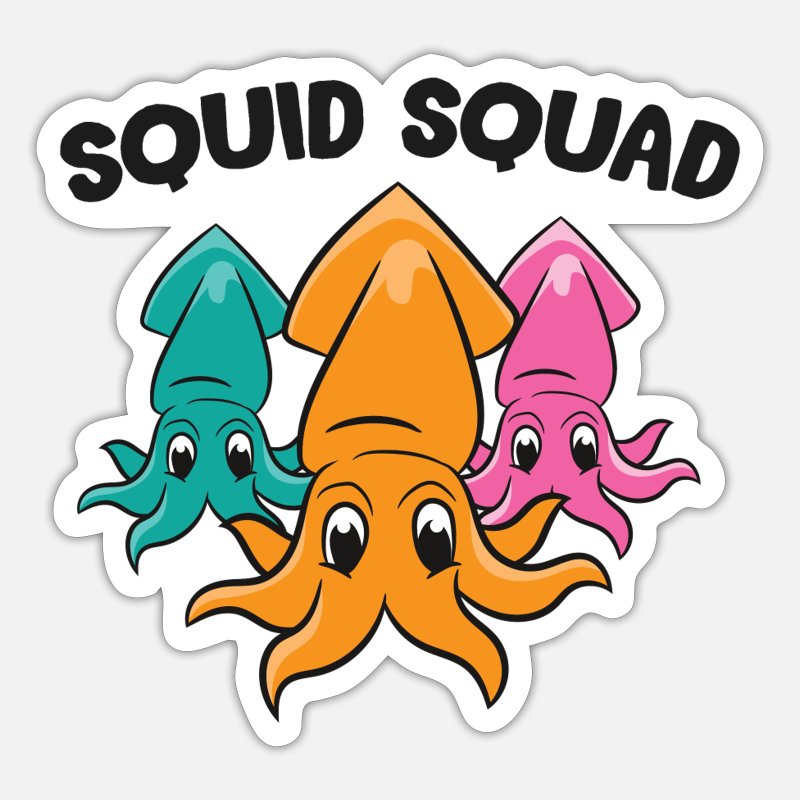 Squid Squad Octopus Sea Ocean Funny Squid' Sticker | Spreadshirt