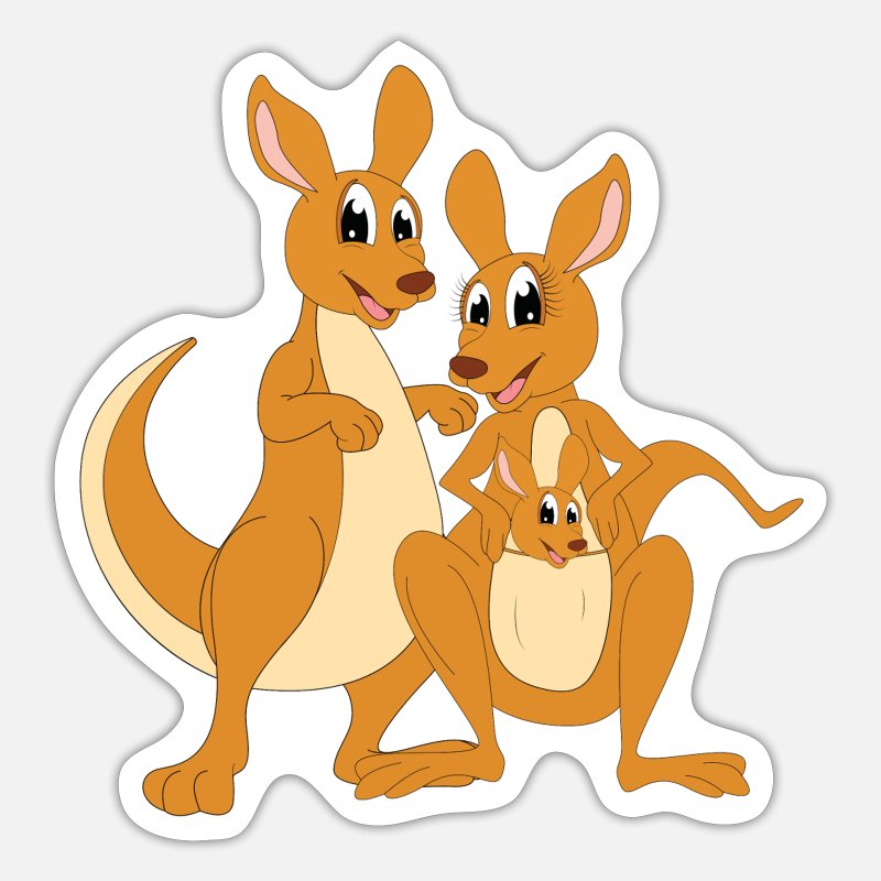 Children cartoon kangaroo family motif' Sticker | Spreadshirt