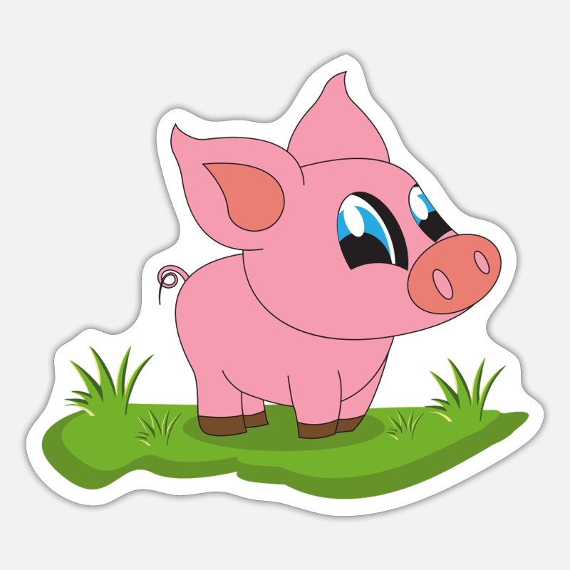 Cute baby piggy kids cartoon pig' Sticker | Spreadshirt