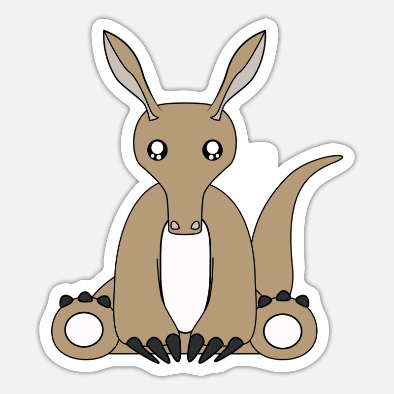 Kawaii comic cartoon aardvark design' Sticker | Spreadshirt