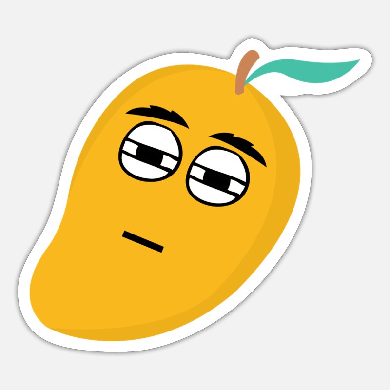 Mango Face Suspicious Funny Vegan Vegan' Sticker | Spreadshirt