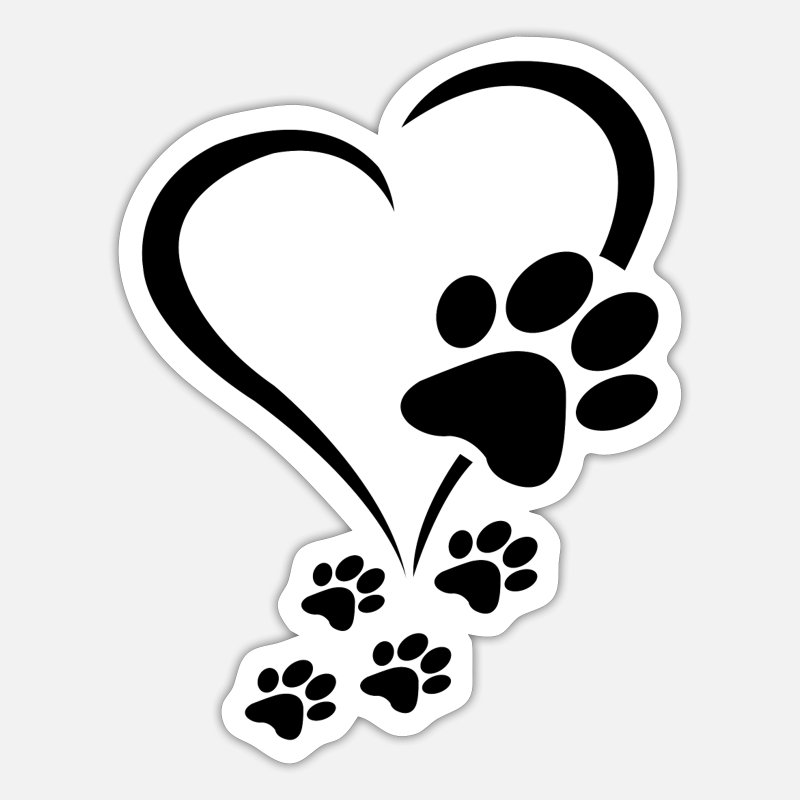 Macadam kompleksitet rørledning Hunde poter hjerte hvalp poter hjerte gave' Sticker | Spreadshirt
