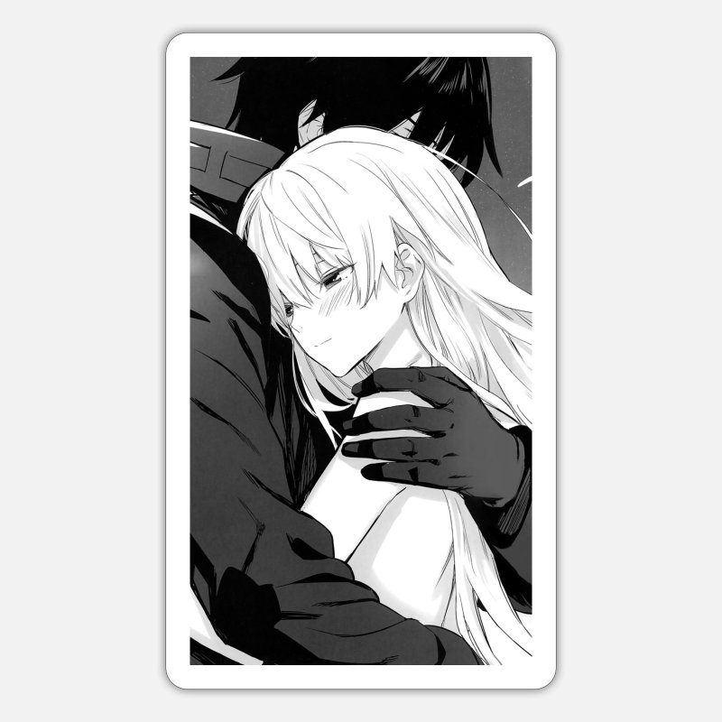Anime Black And White Embrace' Sticker | Spreadshirt